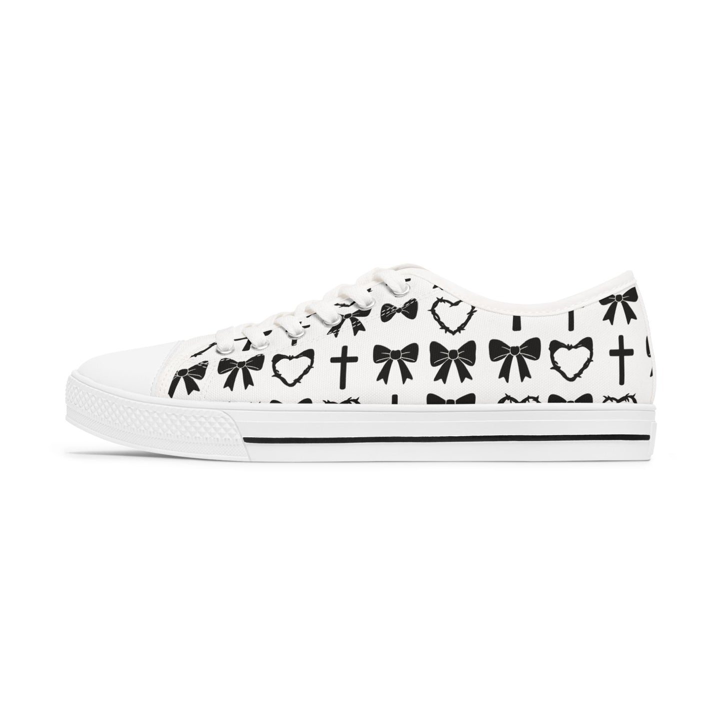 PINK GOTH MOTIF LOW TOP SNEAKERS