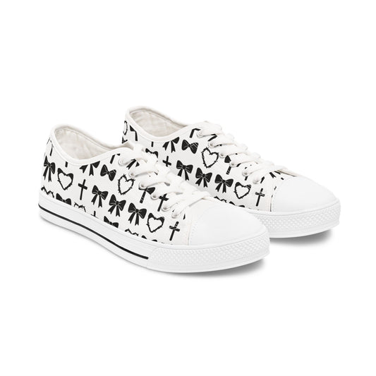 PINK GOTH MOTIF LOW TOP SNEAKERS
