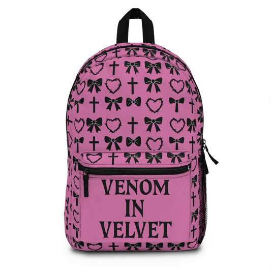 VENOM IN VELVET PINK GOTH BACKPACK