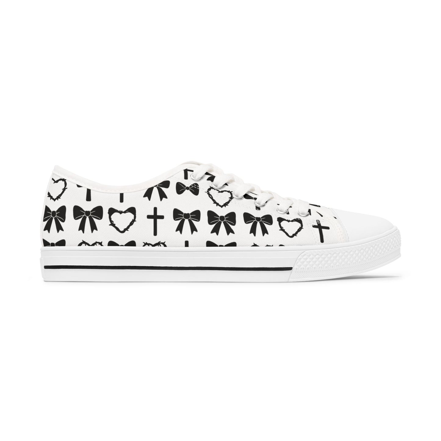 PINK GOTH MOTIF LOW TOP SNEAKERS