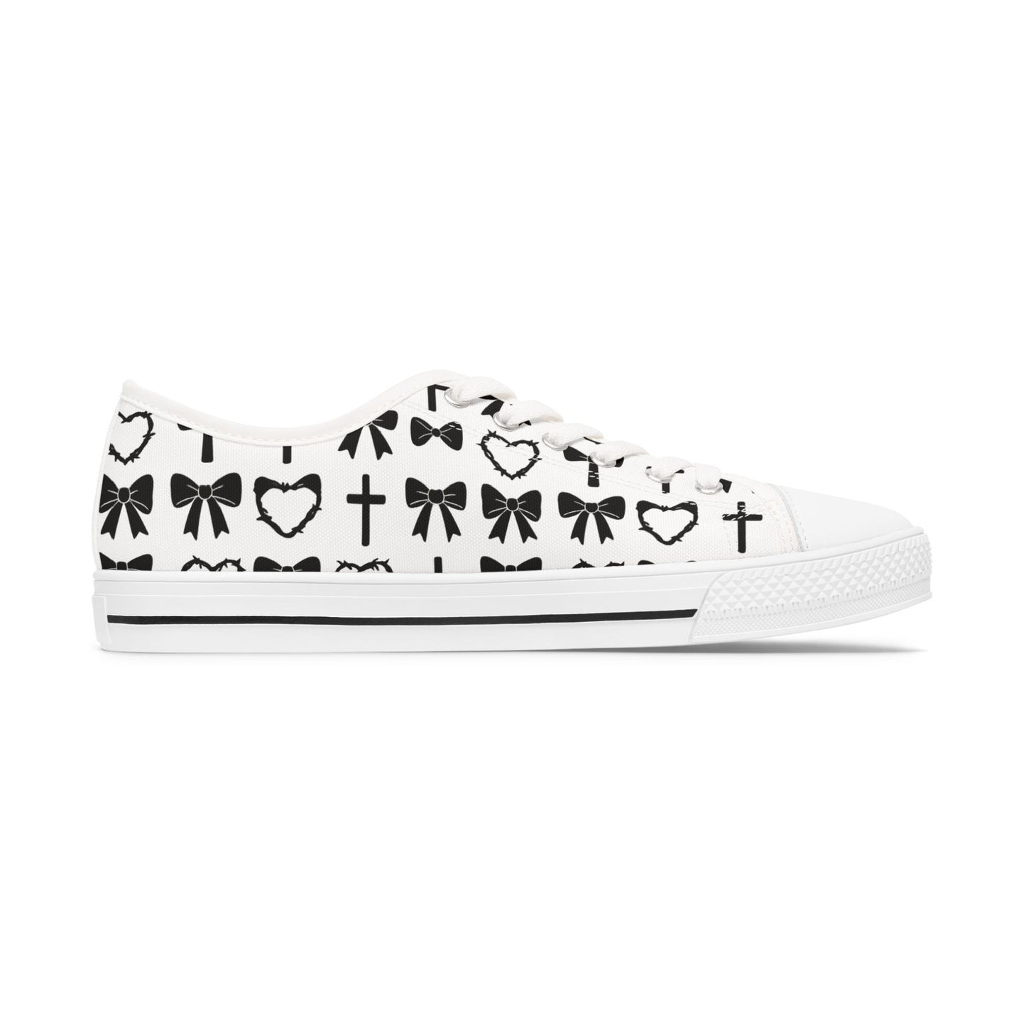 PINK GOTH MOTIF LOW TOP SNEAKERS